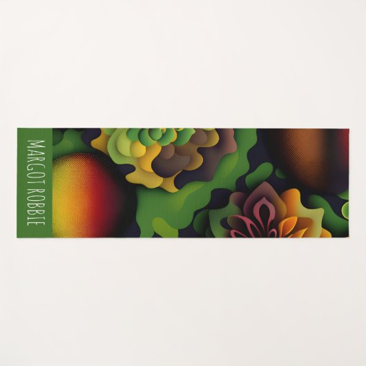 Geranium 3D Abstrakt Geometrisches Muster Yogamatte (Vorderseite (Horizontal))