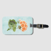 Geranium auf altem Denim Gepäckanhänger (Vorderseite (Horizontal))