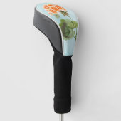 Geranium auf altem Denim Golf Headcover (angewinkelt)