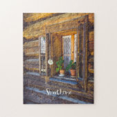 Geranium Blume am Fenster Puzzle (Vertikal)