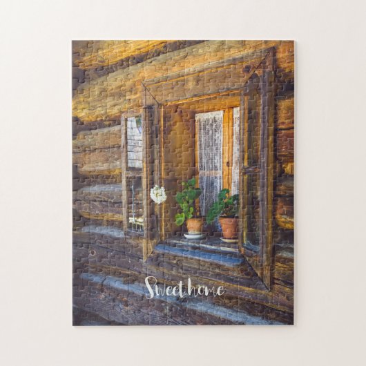 Geranium Blume am Fenster Puzzle (Vertikal)