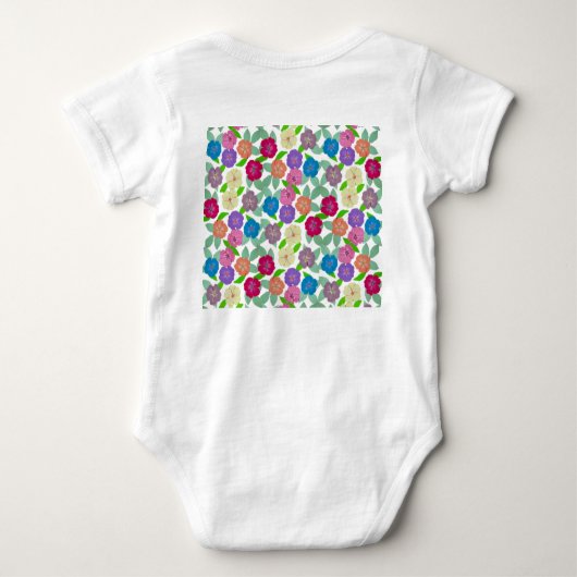 Geranium Blume Baby Bodysuit Baby Strampler (Rückseite)