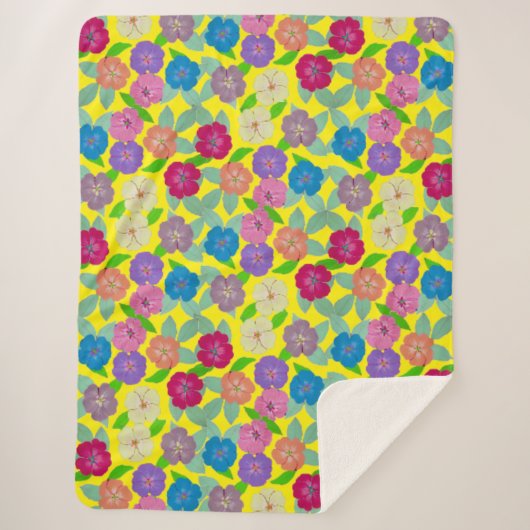 Geranium Blume Blanket Sherpadecke (Vorderseite)
