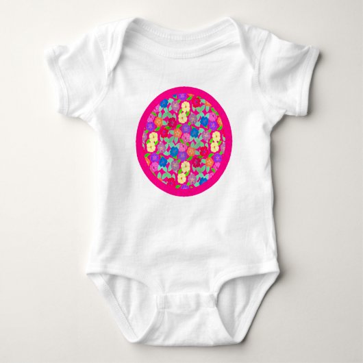 Geranium Blume Bright Pink Baby Romper Baby Strampler (Vorderseite)