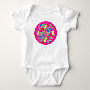 Geranium Blume Bright Pink Baby Romper Strampler