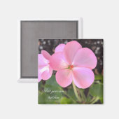 Geranium Blume Magnet fügt Text hinzu, den Sie mög (Vorderseite/Rückseite)