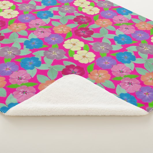 Geranium Blume Sherpa Blanket Sherpadecke (3/4)