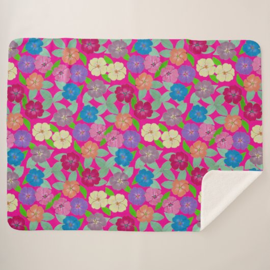 Geranium Blume Sherpa Blanket Sherpadecke (Vorderseite (Horizontal))