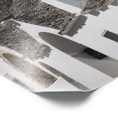 Geranium Blume und Trulli Häuser in Alberobello Fotodruck (Ecke)