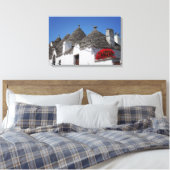Geranium Blume und Trulli Häuser in Alberobello Leinwanddruck (Insitu (Schlafzimmer))