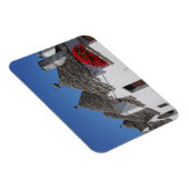 Geranium Blume und Trulli Häuser in Alberobello Magnet (Rechte Seite)