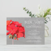 Geranium Bridal Dusche Einladungen (Stehend Vorderseite)
