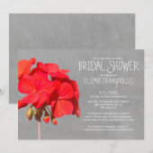 Geranium Bridal Dusche Einladungen (Vorne/Hinten)