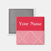 Geranium Diamond Zickzack mit Namen Magnet (Vorderseite/Rückseite)