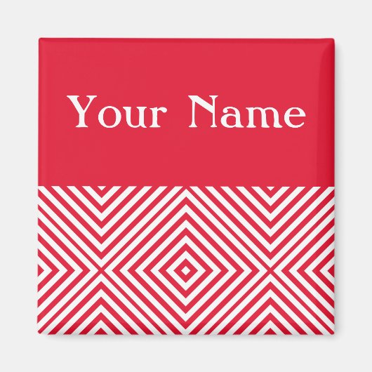 Geranium Diamond Zickzack mit Namen Magnet (Vorne)