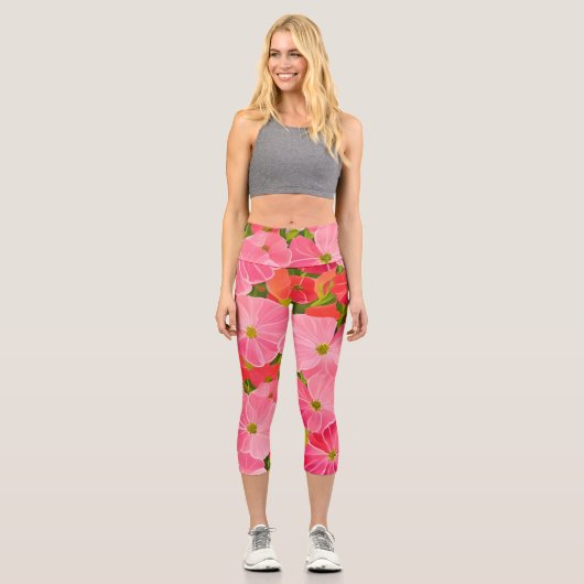 Geranium - die Blume heilt das aurische Feld Capri Leggings (Vorderseite)