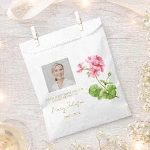 Geranium Einfaches Foto-Trauer-Samenbild Geschenktütchen