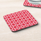 Geranium Elegant Grid Dots Getränkeuntersetzer (Linke Seite)