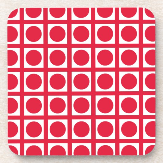 Geranium Elegant Grid Dots Getränkeuntersetzer (Vorderseite)