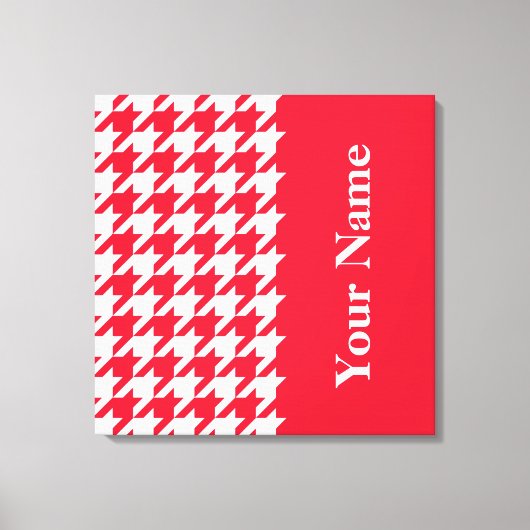 Geranium Elegant Hahnentrittmuster mit Namen Leinwanddruck (Vorderseite)