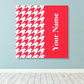 Geranium Elegant Hahnentrittmuster mit Namen Leinwanddruck (Insitu (Holzboden))