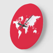 Geranium Elegant World Große Wanduhr (Winkel)