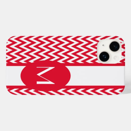 Geranium Elegantes Zickzack Design mit Monogramm Case-Mate iPhone Hülle (Rückseite (Horizontal))