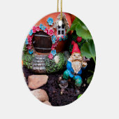 Geranium Gnome 01 Keramik Ornament (Rechts)