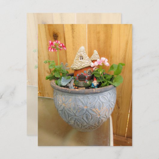 Geranium Gnome 03 Dankeskarte (Vorne/Hinten)