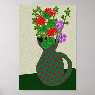 Geranium, Hollyhock, Geranium Wallichianum Poster