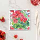 Geranium Moderne Wasserfarbe Serviette (Beispiel)