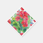 Geranium Moderne Wasserfarbe Serviette (Ecke)