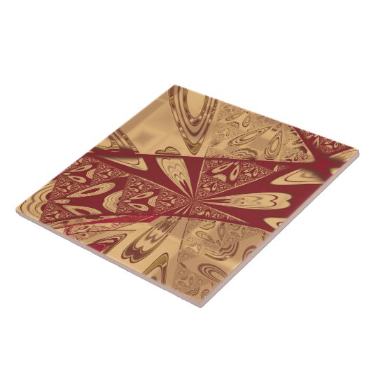 Geranium Red Abstrakt Tile Fliese (Seite)