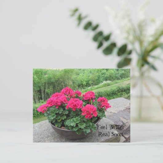 Geranium - Sich bald besser fühlen Postkarte (Stehend Vorderseite)