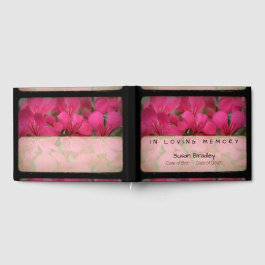 Geranium Vintag Memorial Gästebuch (Voll)