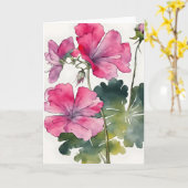 Geranium - Watercolor flowers Karte (Gelbe Blume)