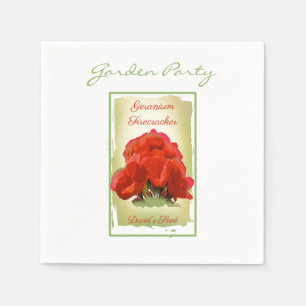 Geranium Watercolor Seed Packet Serviette