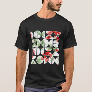 Geraniums Blume Blumengeometrische Halbkreise T-Shirt