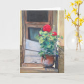 "Geraniums on the Steps" Karte (Gelbe Blume)