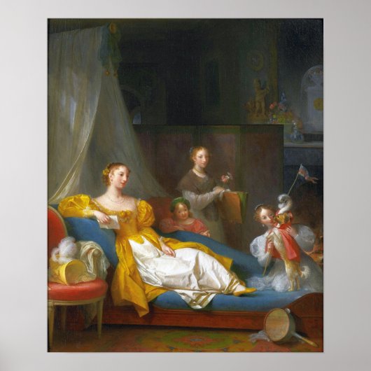 Gérard - Eine Familie, die mit einem Hund spielt Poster (Vorne)