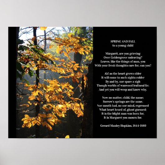 Gerard Manley Hopkins Spring and Fall Poem Poster (Vorne)