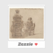 Gerard ter Borch - Eine Frau und ein Kinderspiel Aufkleber (Blatt)