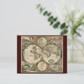 Gerard Van Schagens Weltkarte, 1689 Postkarte (Stehend Vorderseite)