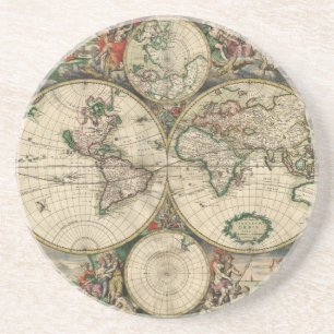 Gerard Van Schagens Weltkarte von 1689 Getränkeuntersetzer