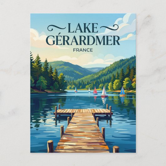 Gérardmer-See Frankreich Postkarte (Vorderseite)