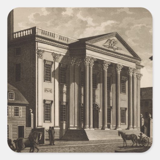 Gerards Bank in Philadelphia Quadratischer Aufkleber (Vorderseite)