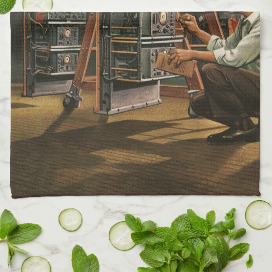 Gerät für die Vintage Funktechnik Geschirrtuch (Gefaltet)