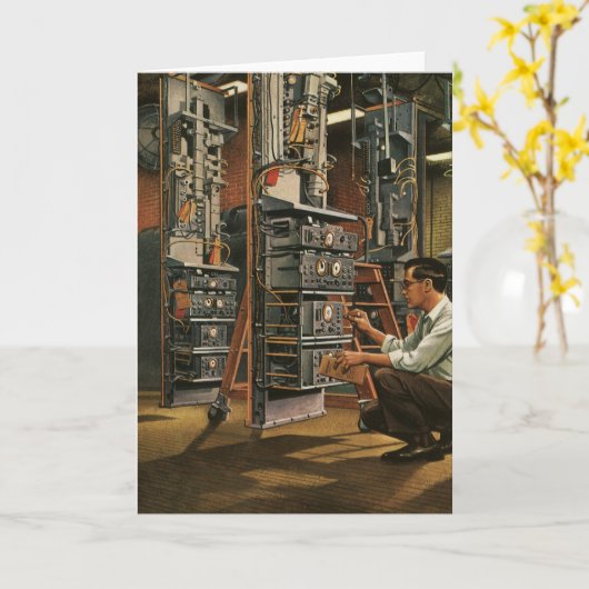 Gerät für die Vintage Funktechnik Karte (Gelbe Blume)