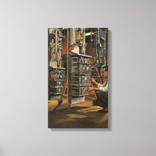 Gerät für die Vintage Funktechnik Leinwanddruck (Vorderseite)