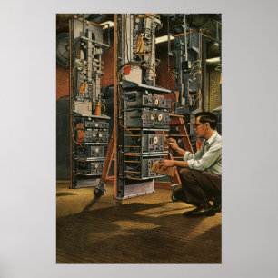 Gerät für die Vintage Funktechnik Poster
